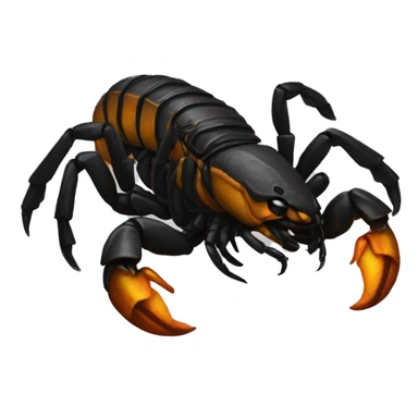 Scorpion preto saindo do fogo sticker