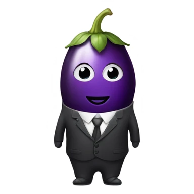 Eggplant wearing suit sticker