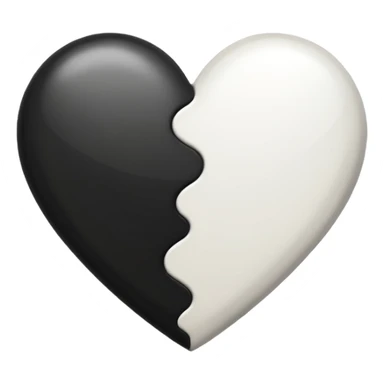 half black half white heart emoji sticker