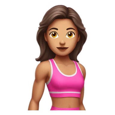 Female runner with pink singlet Hispanic highlights sticker