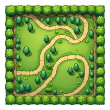 RPG forest terrain tile top-down view sticker