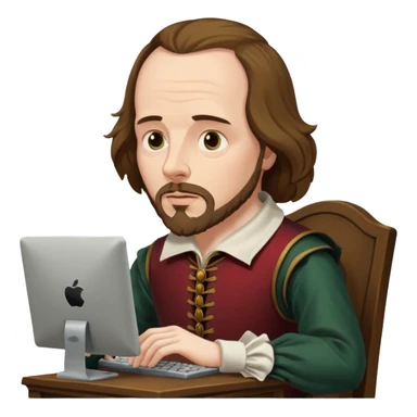 Shakespeare portrait very faithful to original dealing with a computer sticker
