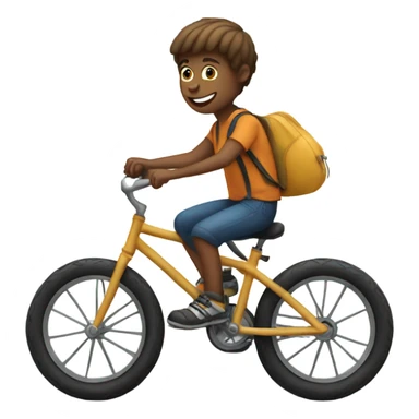 A boy riding bike sticker