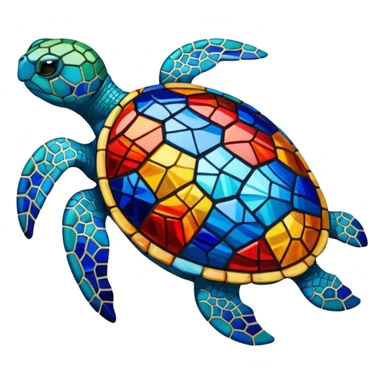 Stained glass turtle sticker