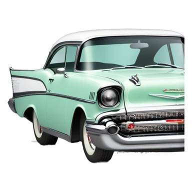Blue 1957 Chevrolet bel air side view sticker