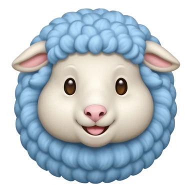 friendly light blue sheep sticker