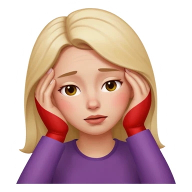woman fainting with hand on forehead, expressive, apple style emoji sticker