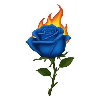 Burning blue rose sticker