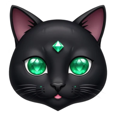 black cat with a small diamond  sticker
