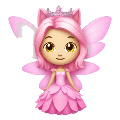 kitty pink princess fairy sticker