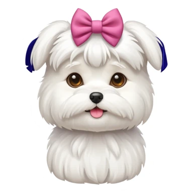 maltase dog in bow sticker