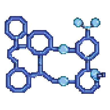 simple molecule inspired by cis-3-hexenol on white background, pixel art style sticker
