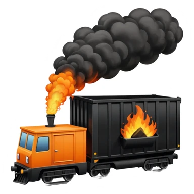 Train pushing dumpster fire off cliff sticker