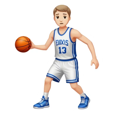 White guy playing basketball sticker