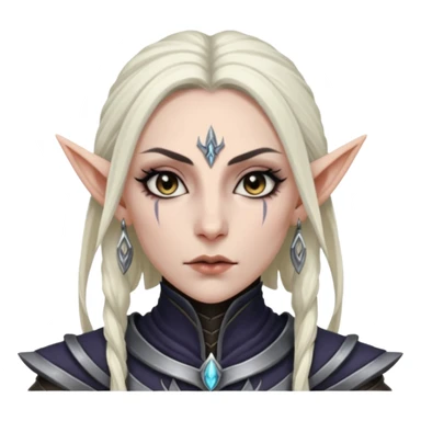 ESO female dark elf warrior with lashes and earrings sticker