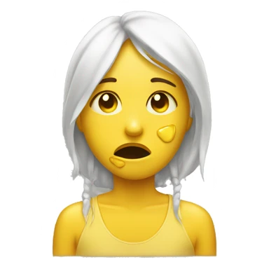 yellow figure crying tears going down their cheek sticker