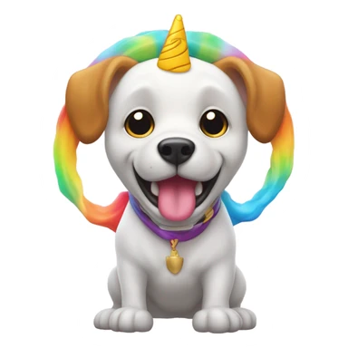chien licorn sticker