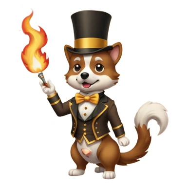 dog vintage-circus-performer-spitting-fire sticker