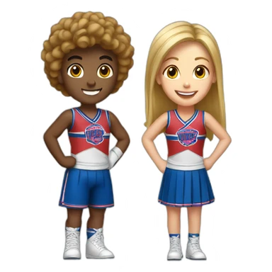 Cheerleading boy and girl sticker