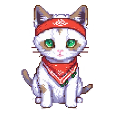 a little cat with two lm249's and a red bandana, he's just blasting!
 sticker