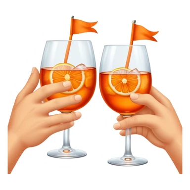 hands cheering aperol spritz, pirate themed sticker