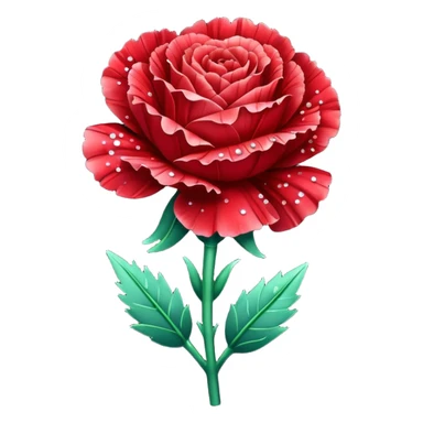 Un clavel rojo con purpurina y polvo mágico sticker