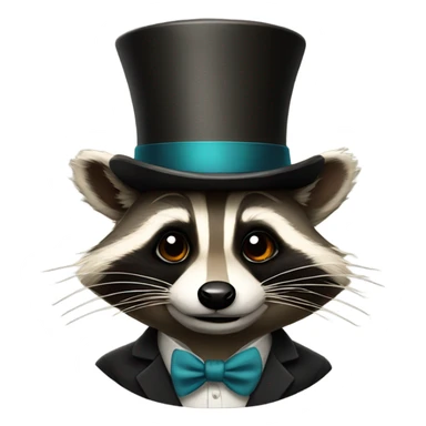rich raccoon with a top hat sticker