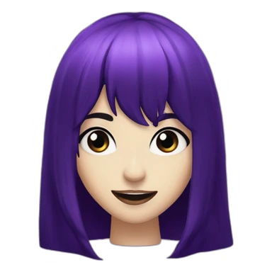 Elissabat-with-bangs-long-hair-purple-and-black-vampire-with-fangs sticker