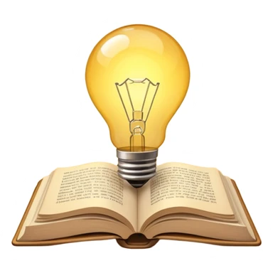 open book with a light bulb above it sticker