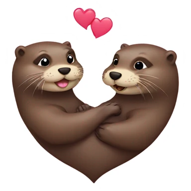 Two Otters making a heart sticker