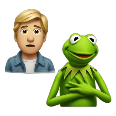 anxious kermit the frog sticker