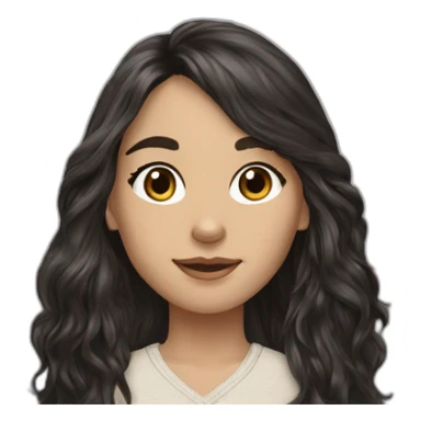 hyperrealist caucasian girl black long hair with brown english setter dog sticker