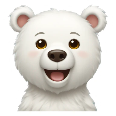 Happy white famale cute bear sticker