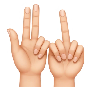 two hands with index fingertips touching, thumbs straight to form an M  sticker