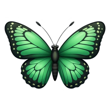 Black and dark green butterfly sticker