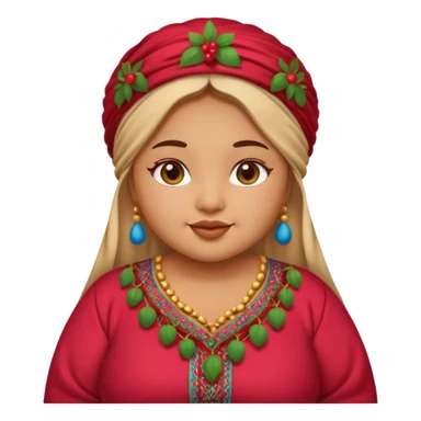 Cute emoji female chubby with a berry she is tan and moroccan  sticker