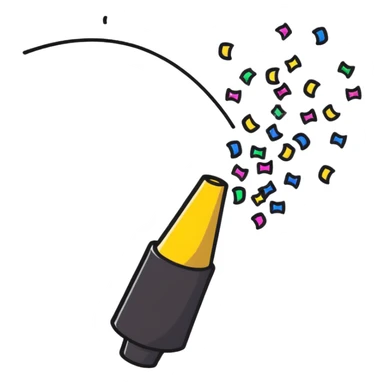 colorful confetti celebration popper sticker