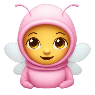 cute pink baby bee sticker