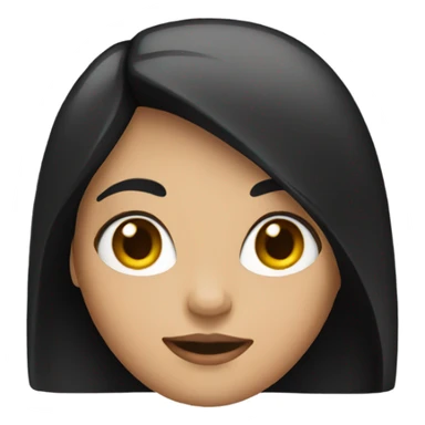 Girl with straight black hair sticker