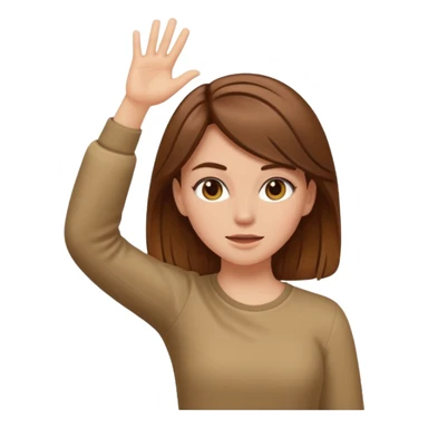 white girl with brown hair that’s down dabbing sticker