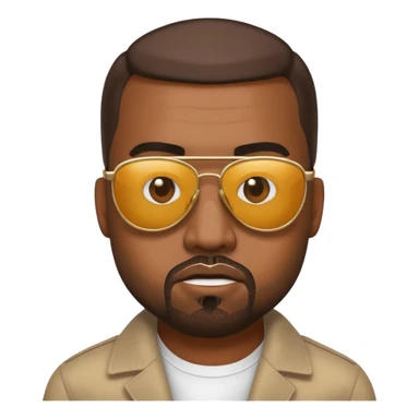 Kanye West emoji with sunglasses and a confident expression sticker