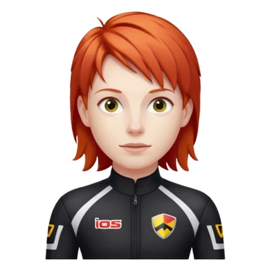 red haired racer with black outfit sticker