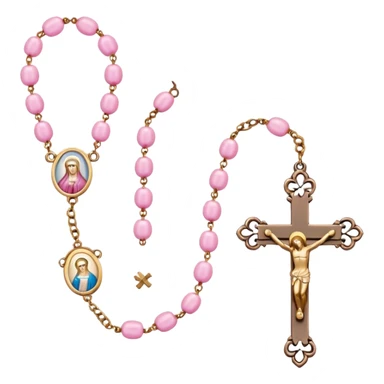 make catholic rosary with very girly pink tones. sticker