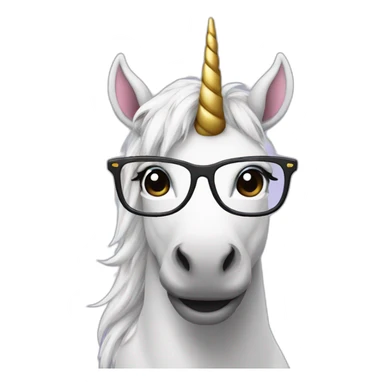 Unicorn with a glasses sticker