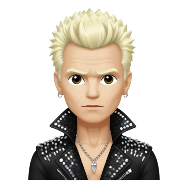 Billy Idol with white blonde hair, black sequin outfit  sticker