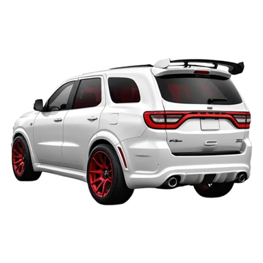 Durango DOSH HellCat SRT white and With low suspension body kit 4k, 8k and carbon: spoiler Wheels and hood With red tint sticker