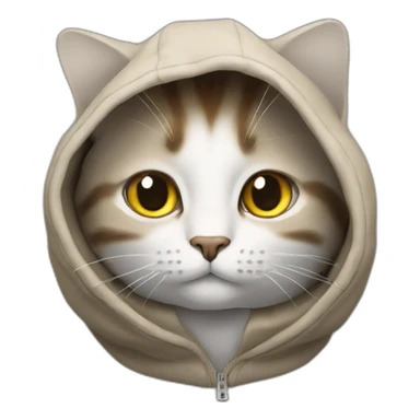 un chat avec une capuche sticker