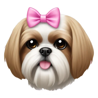 Shih Tzu with a pink bow  sticker