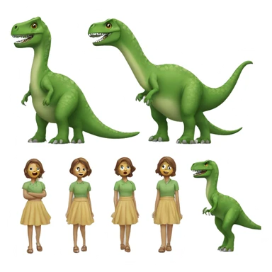 Dinosaure with skirt sticker
