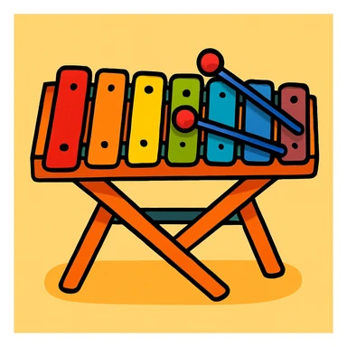 marimba vibrant toon style sticker
